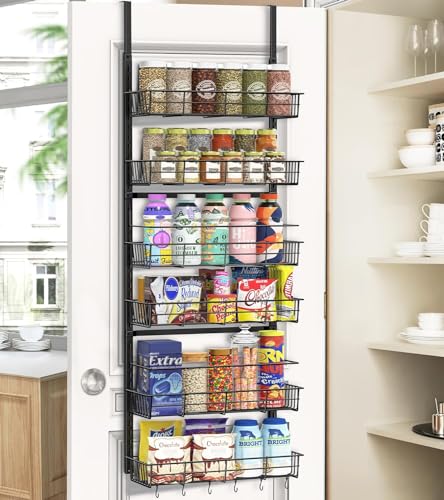 Mefirt Over The Door Pantry Organizer, Pantry Hanging Storage and O...