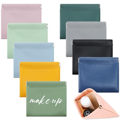 Mixweer 10 Pcs Makeup Bag Lambskin Pocket Bag Cosmetics Pouch Purse...