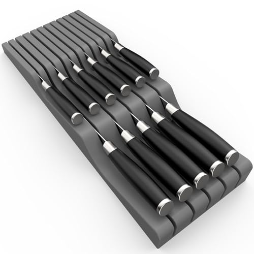OUTXE Silicone Knife Drawer Organizer Holds 11 knives (Not Included...