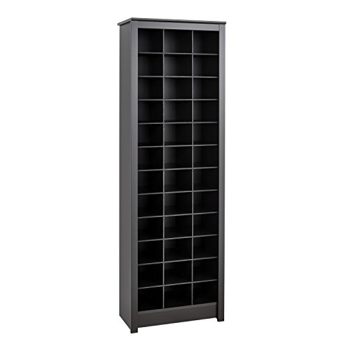Prepac Elegant Black Shoe Storage Cabinet, Space-Saving Solution wi...