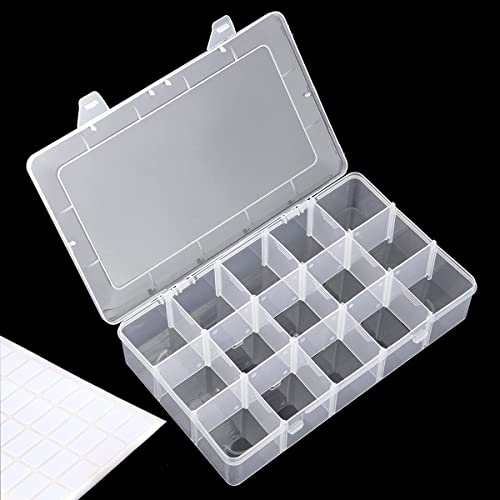 Snowkingdom Large 15 Grid Clear Organizer Box Adjustable Dividers -...