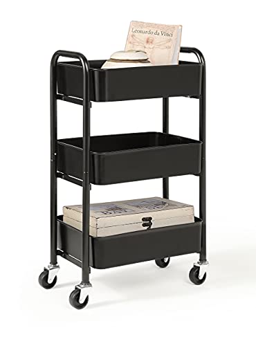 SunnyPoint 3-Tier Delicate Compact Rolling Metal Storage Organizer ...