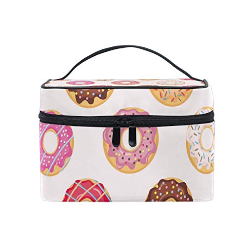 VIKKO Cute Pink Colors Sweet Glazed Donuts Cosmetic Bag Large Capac...