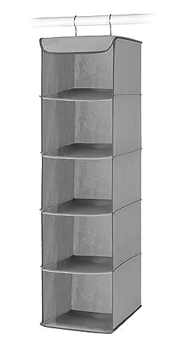 Whitmor 5 Section Closet Organizer - Hanging Shelves with Sturdy Me...