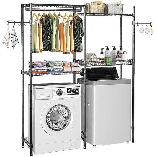 YEPOTUE Clothes Drying Rack, 4 Tiers Laundry Room Organization and...