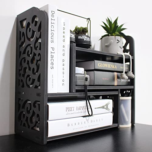 YGYQZ Small Bookshelf for Desktop Storage, Mini Cute Office Desk Sh...