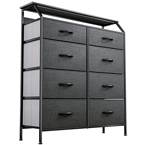 YITAHOME Fabric Dresser with 8 Drawers, Furniture Storage Tower Cab...