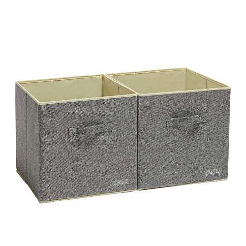 YueYue Fabric Foldable Closet Organizer Bins Storage Cube - 2 Pack ...