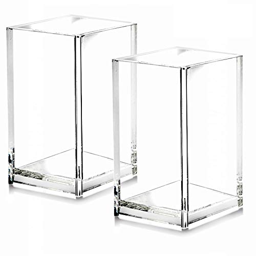 2 Pack Clear Acrylic Pencil Pen Holder Cup,Desk Accessories Holder,...