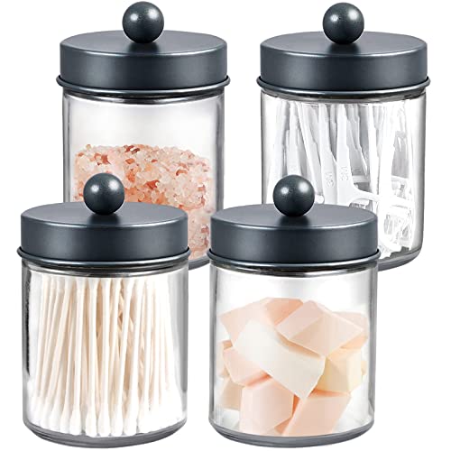 4 Pack Apothecary Jars Bathroom Vanity Storage Organizer Set -Count...