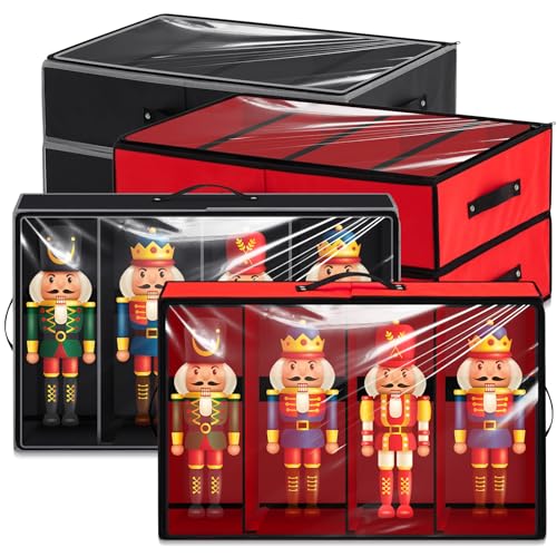 Aliceset 4 Pack Christmas Figurine Storage Box 24 x 16 x 6 Inches P...