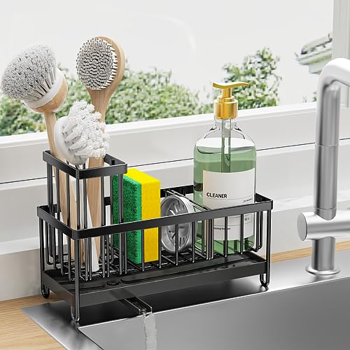 Cisily Sponge Holder for Kitchen Sink, Sink Caddy with High Brush H...