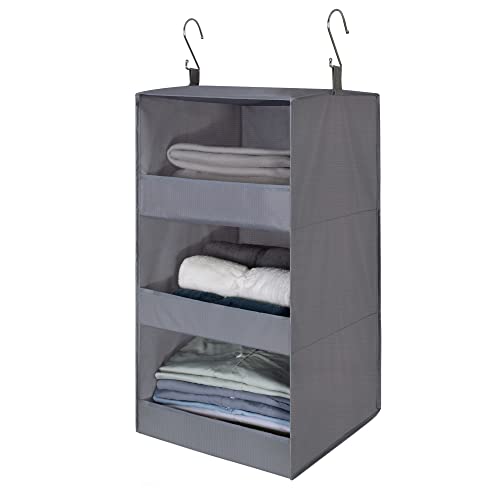 GRANNY SAYS 3-Shelf Hanging Closet Organizer and Storage, Collapsib...