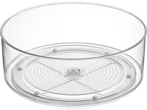 Home Intuition Round Plastic Clear Lazy Susan Turntable Food Storag...