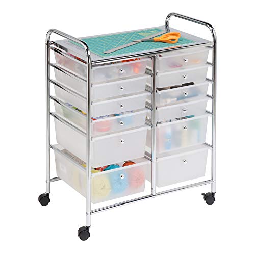 Honey-Can-Do Rolling Storage Cart and Organizer with 12 Plastic Dra...