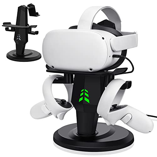 Lampelc Headset Charging Dock, VR Display Stand for Meta Oculus Que...