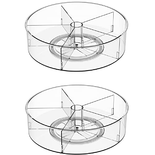 Plastic Round Lazy Susan Rotating Turntable Food Storage Container ...
