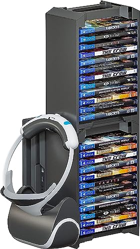 Skywin DVD Shelf - VR Headset & PS4 Game Holder Video Game Organize...