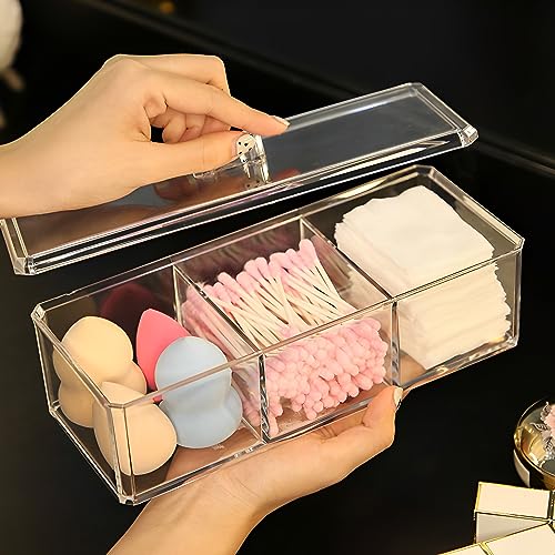 Sooyee Qtip Holder Rectangle Cotton Ball and Swab Holder Organizer ...
