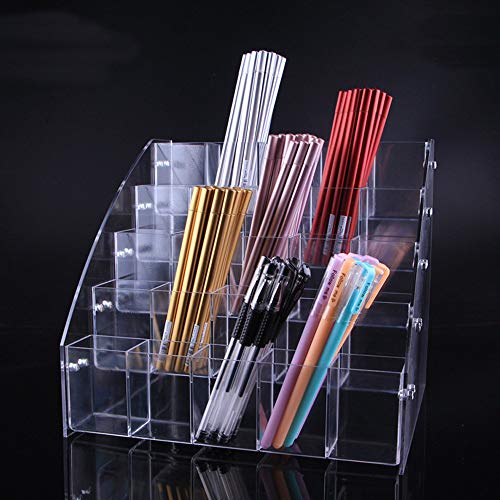 TH 5 Tiers Clear Acrylic Pen Holder Stationery Storage Brush Case D...