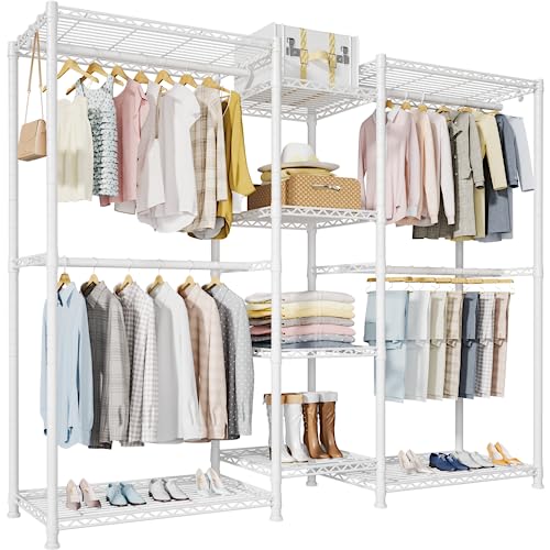 Ulif E4 Garment Rack, Freestanding Closet Organizer and Storage Sys...