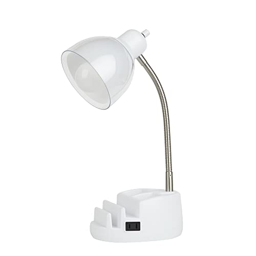 Urban Shop Multi-Purpose Organizer Task Lamp with AC Outlet, White...