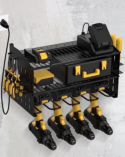 WellMall Power Tool Charging Station - 3 Layer Wall Mount Power Too...