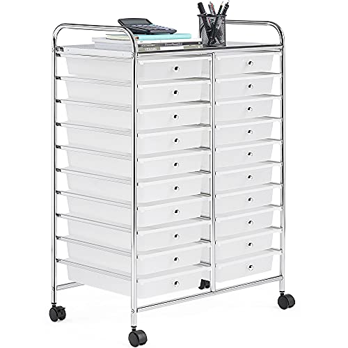 Yaheetech 20 Drawers Rolling Storage Cart Multipurpose Movable Orga...